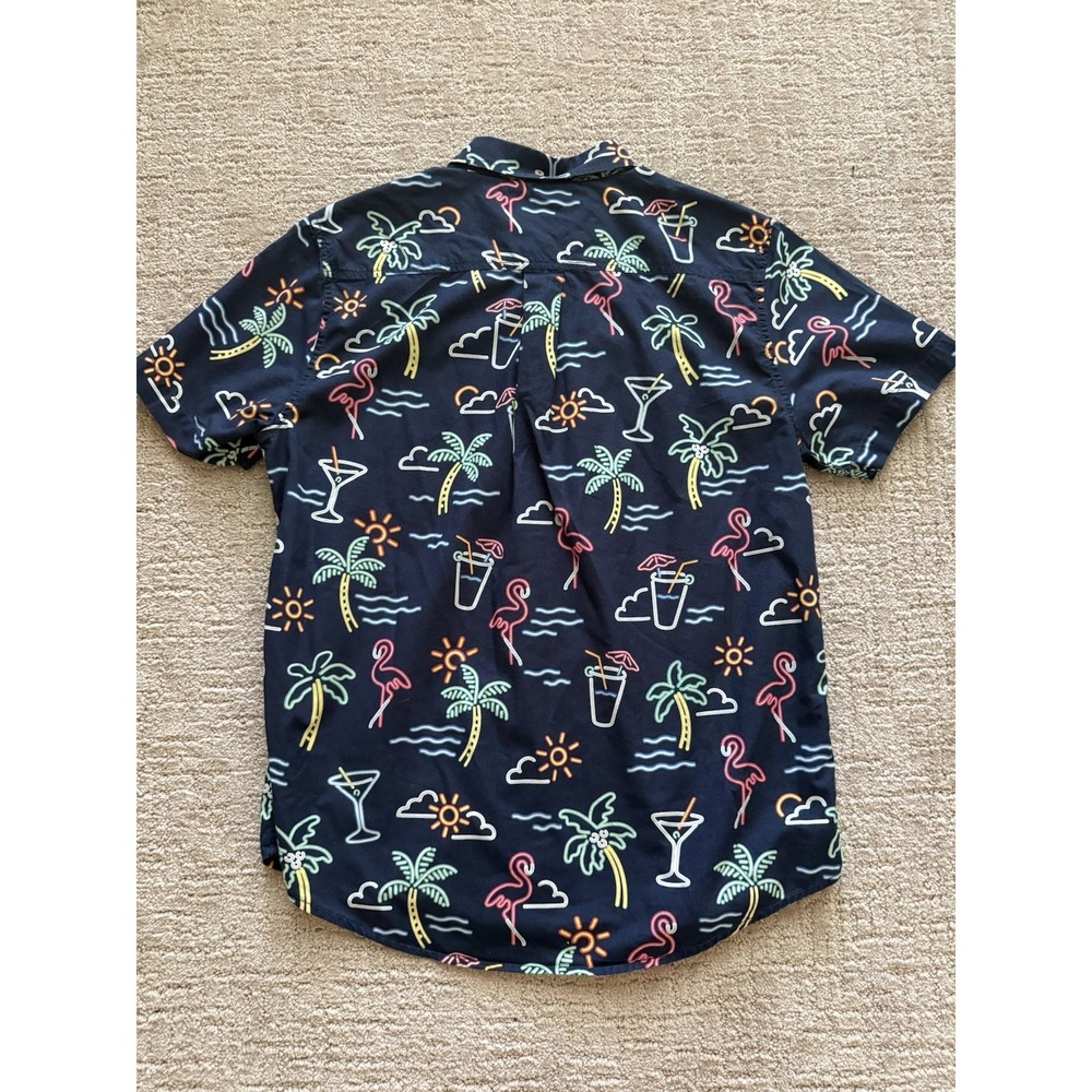Chubbies The weekend Has Arrived Neon Lights Flamingo Hawaiian Shirt Men's M - Picture 8 of 9